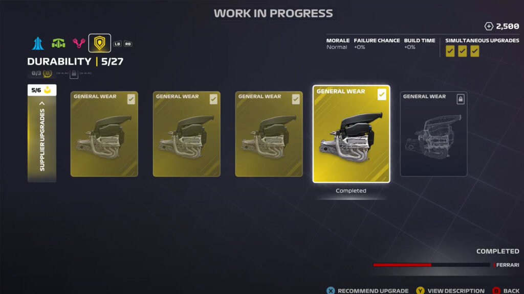 F1 2021 Part Development Tree