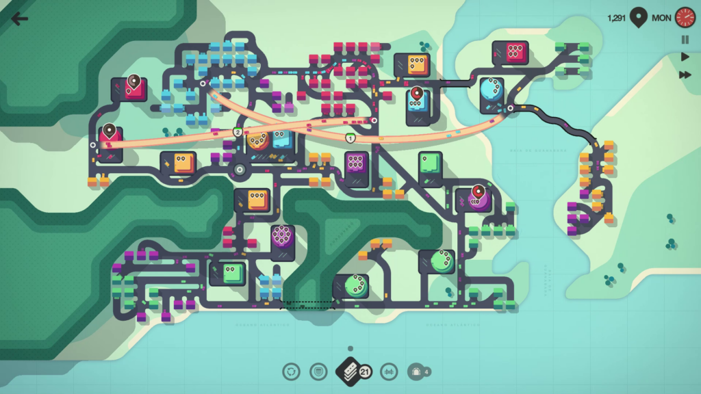 Challenging level in Mini Motorways