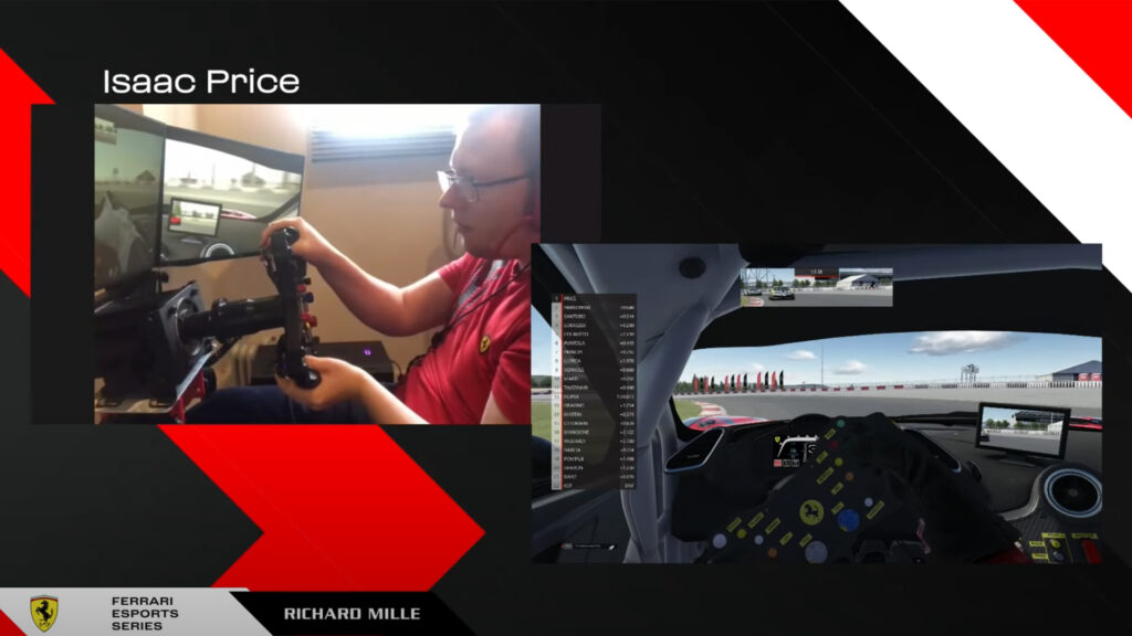Isaac Price wins Group A race at the Nurburgring in the Ferrari Esports Series