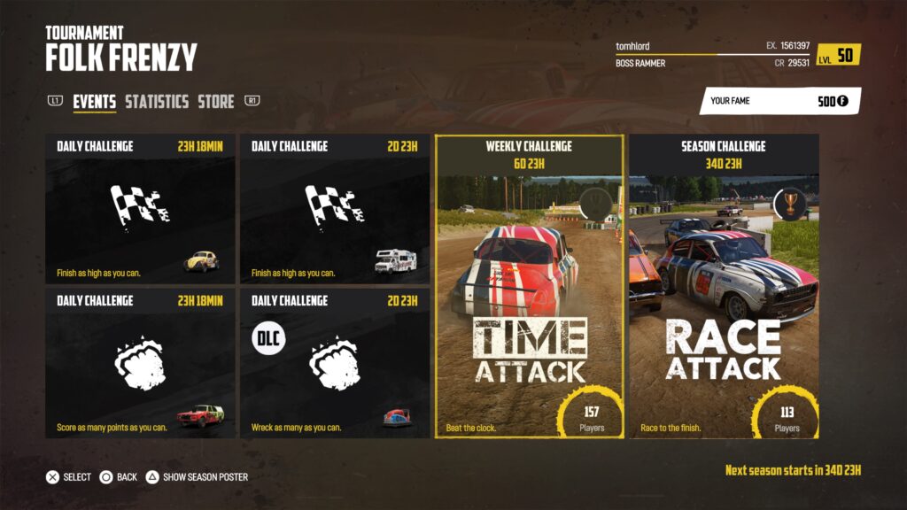 Wreckfest Folk Frenzy Season Challenge