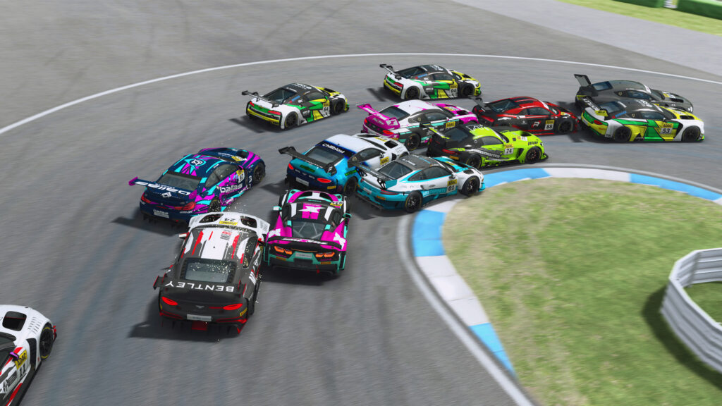ADAC GT Masters Esports Championship 2021 Round 7 Feature Race 2 action