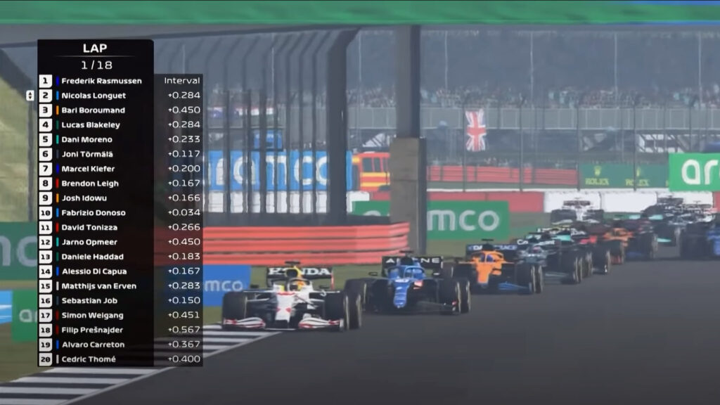 F1 Esports Series Pro Championship 2021 Silverstone opening lap