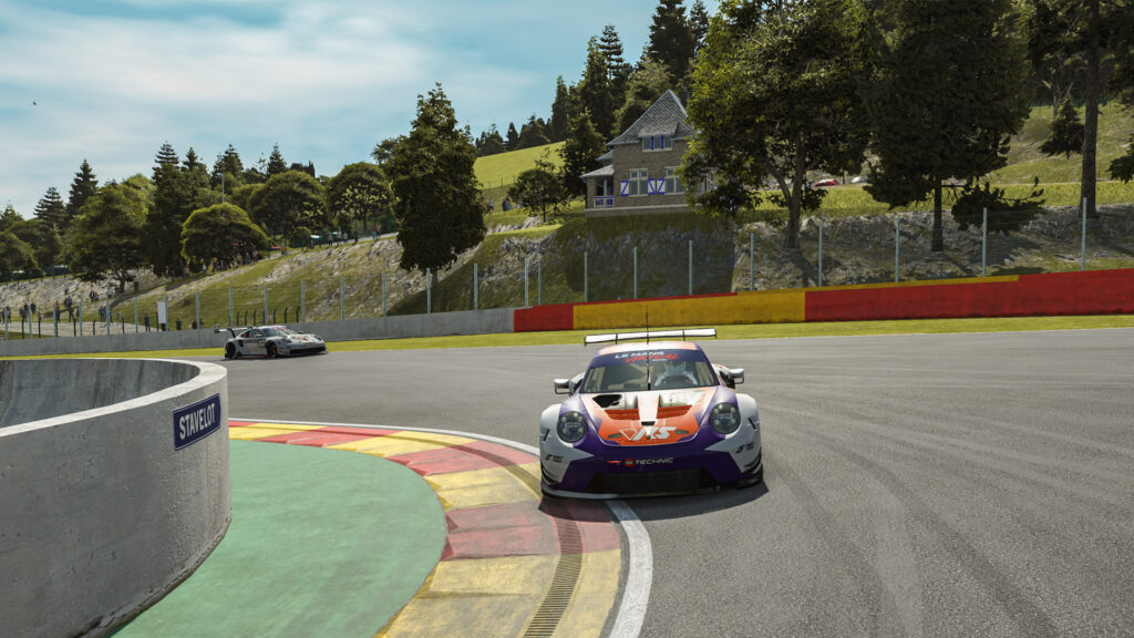 Le Mans Virtual Series Proton Competition leading Charlie Collins GTE