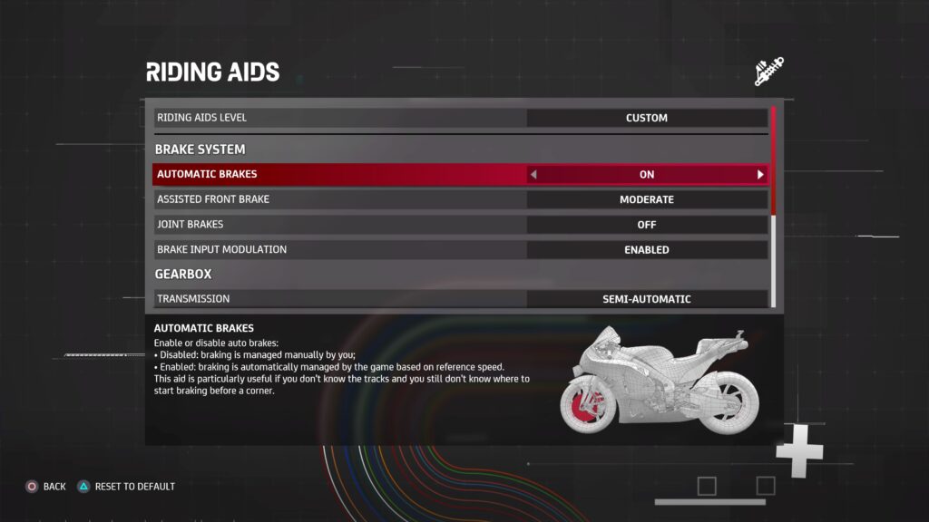 MotoGP 21 Automatic Brake