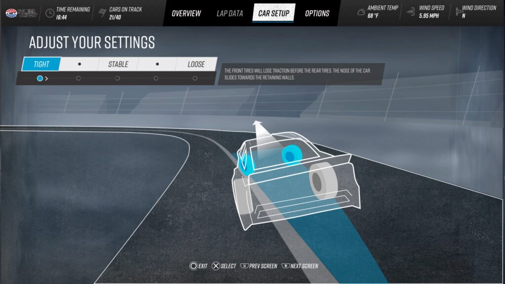 NASCAR 21: Ignition Tight setup