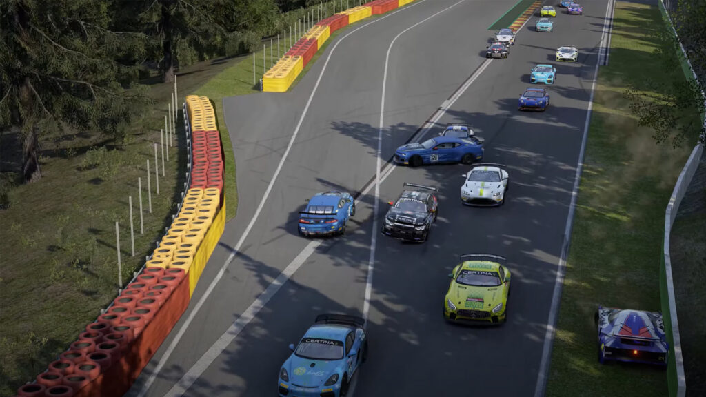 Assetto Corsa Competizione GT4 pile-up crash