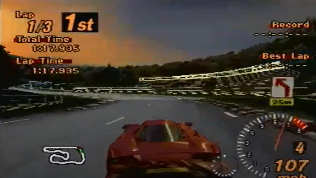 Deep Forest Raceway final corner Gran Turismo 2