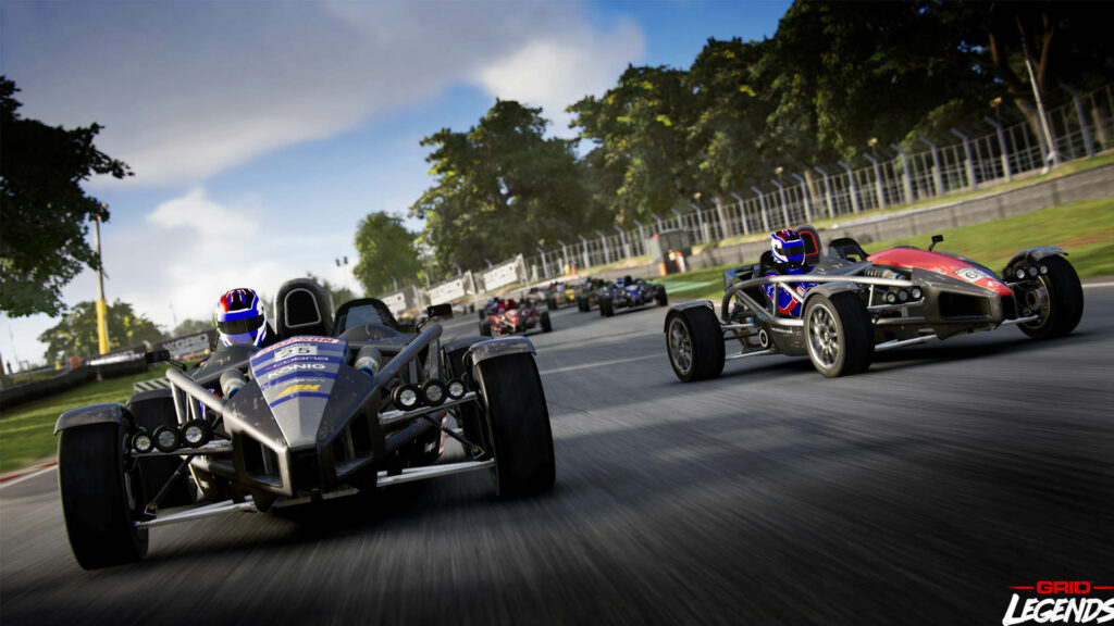 GRID Legends Ariel Atoms racing around Brands Hatch