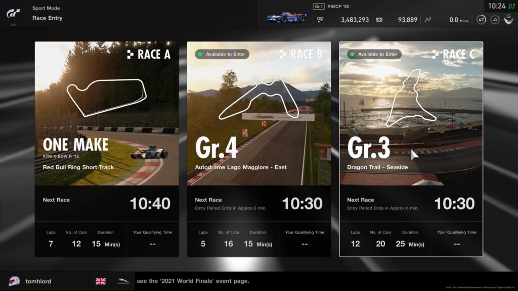 GT Sport Daily Races week commencing 3rd January 2022
