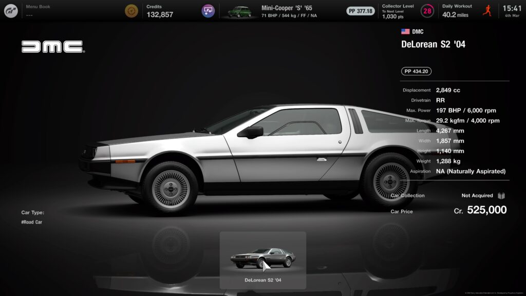 Gran Turismo 7 DMC DeLorean S2 ‘04