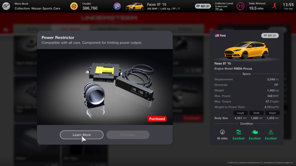 Gran Turismo™ 7 Power Restrictor Tuning