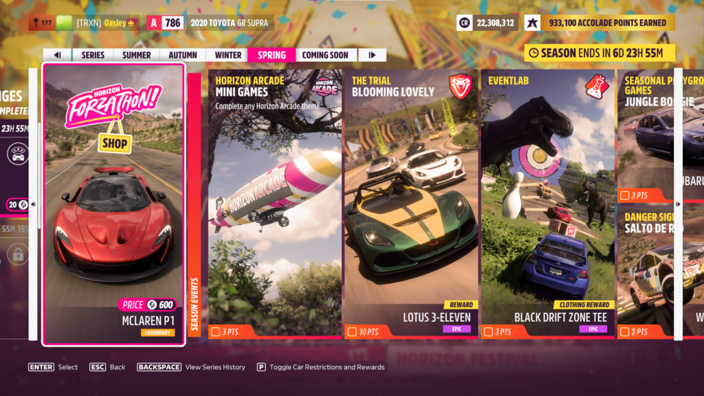 Serie di playlist del festival Forza Horizon 5 Sfide della stagione calda primaverile