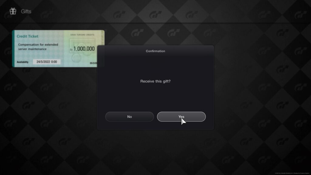 How to claim your 1 million credits in Gran Turismo 7, Gran Turismo 7 Gift