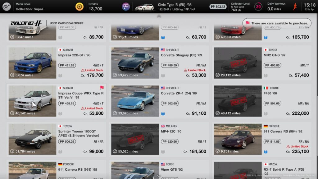 Gran Turismo™ 7, used car dealership
