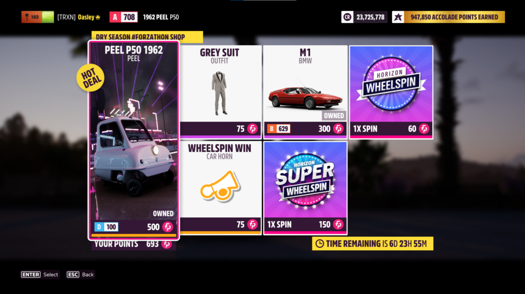 ERIES 6 DRY SEASON #FORZATHON SHOP HIGHLIGHTS
