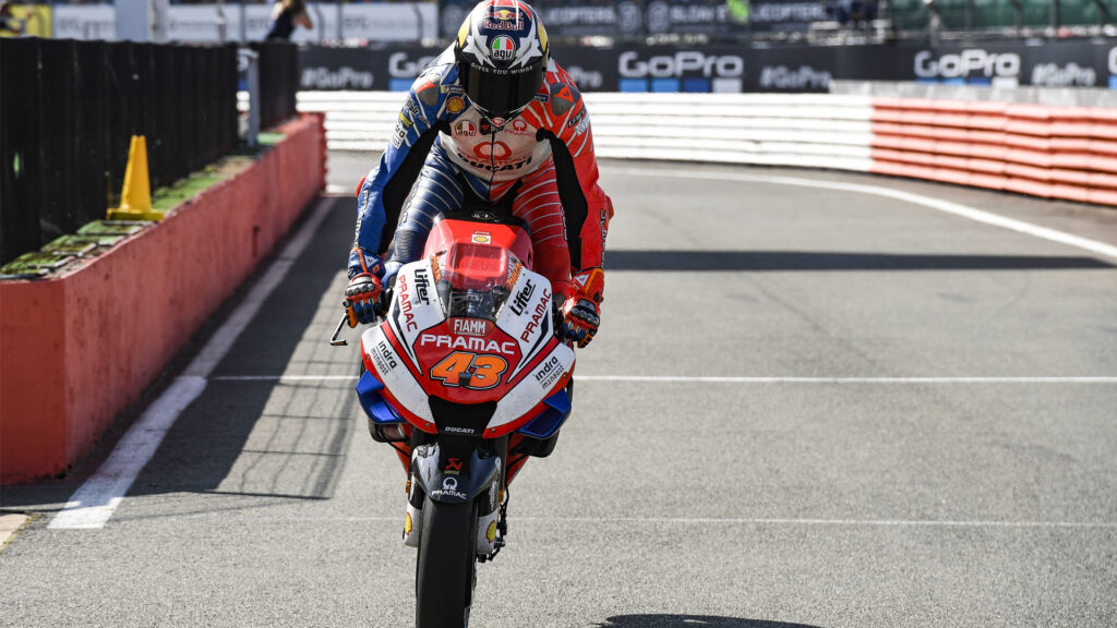 The ride height device has nothing to do with stoppies. Jack Miller, Silverstone 2019 - Gold and Goose, Motorsport Images