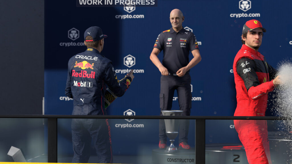 Отборно тържество на подиума на F1 22