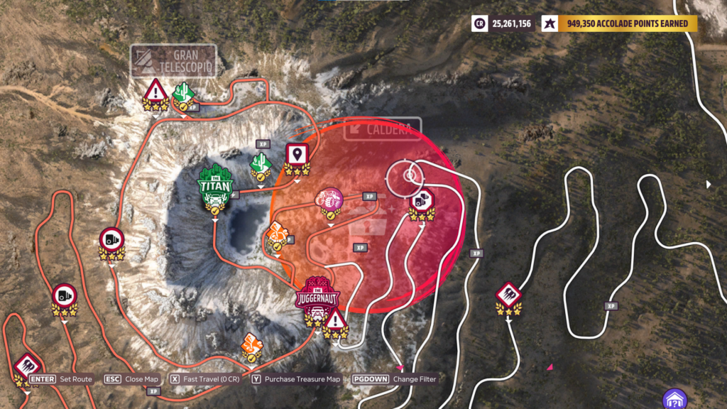 Forza Horizon 5 Festival Playlist Series 7 World Treasure Hunt yerinin tepesinde