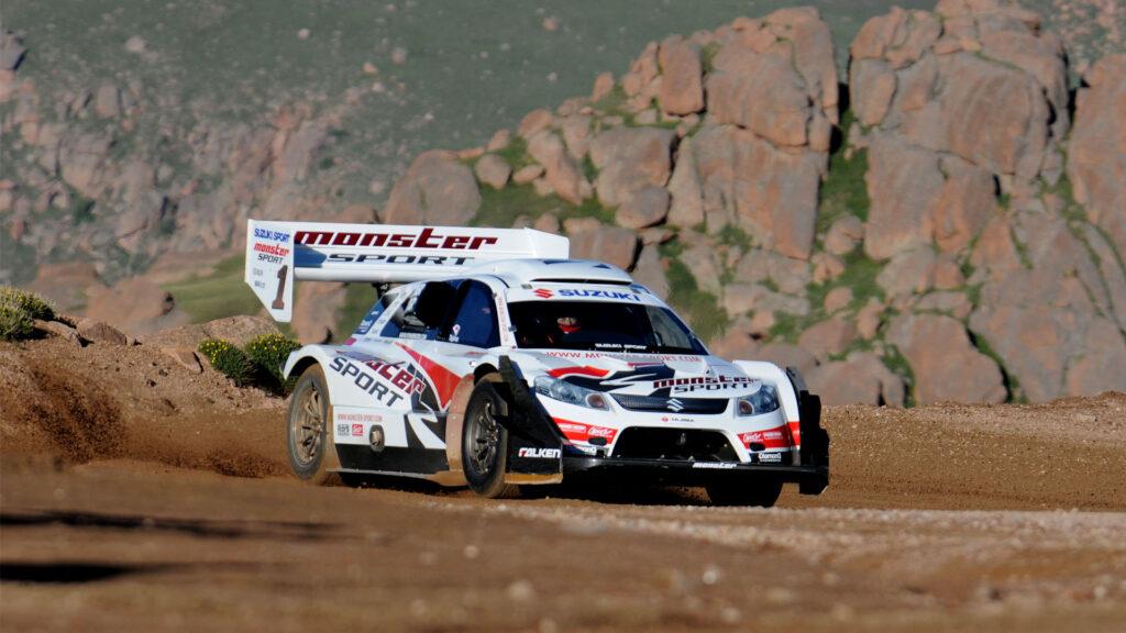 A later model of Suzuki that expected in the next Gran Turismo 7 update - Monster Tajima, Suzuki SX4, .2009, Pikes Peak, Colorado USA - Motorsport Images
