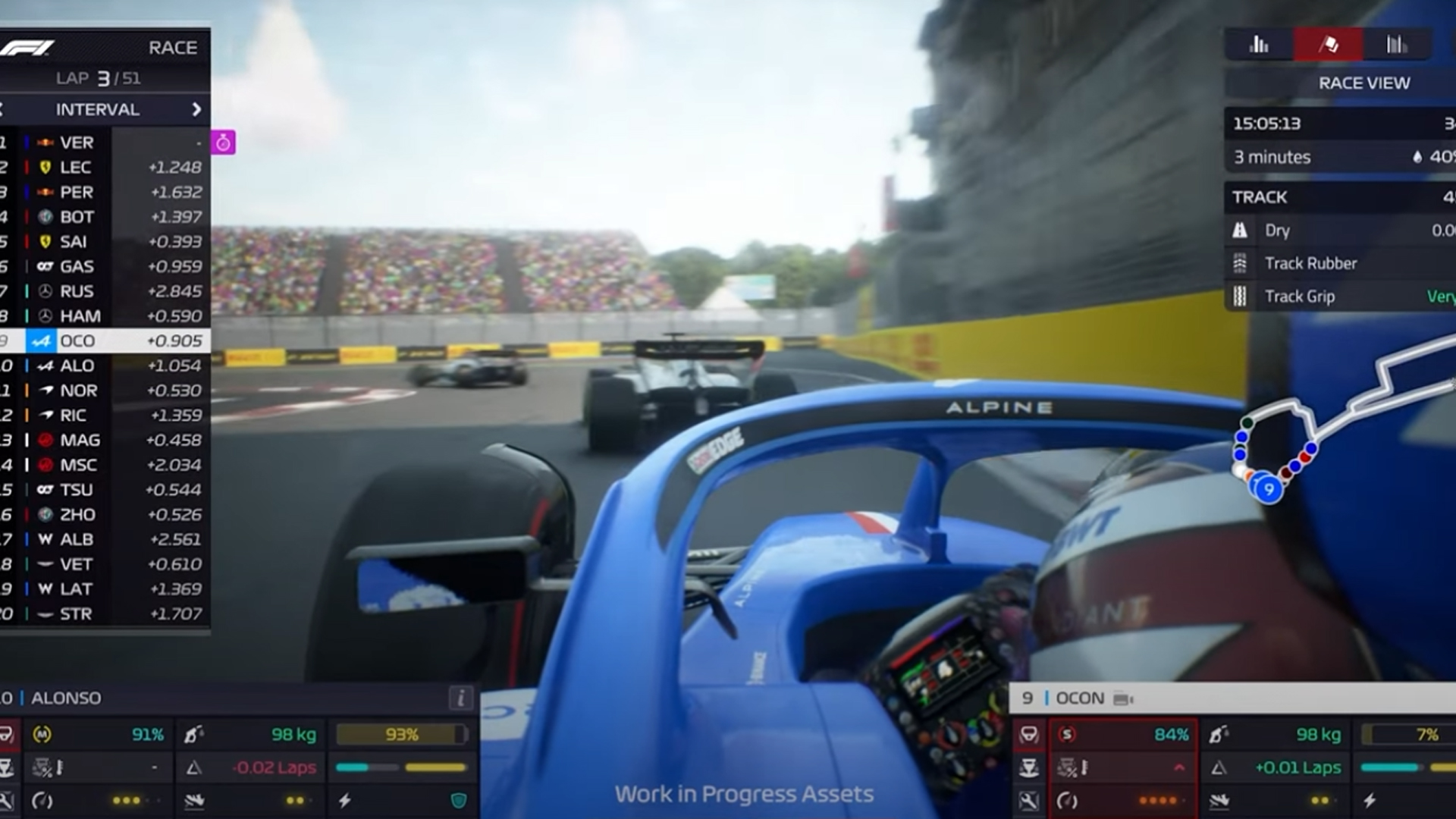 F1 Manager 2022, Alpine, Baku, on-board Ocon 02