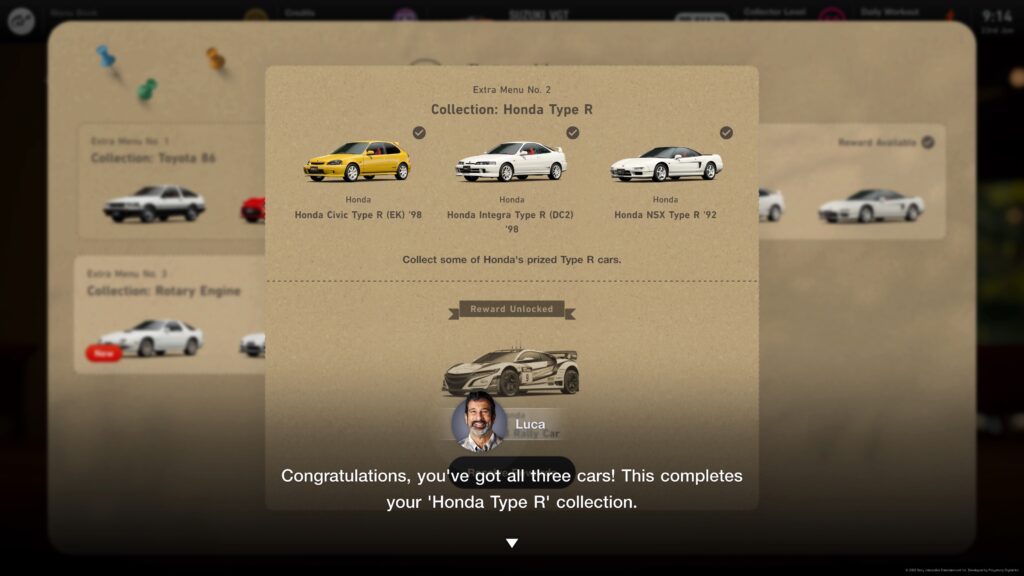 Gran Turismo 7 a Menu No. 2: 'Collection: Honda Type R'