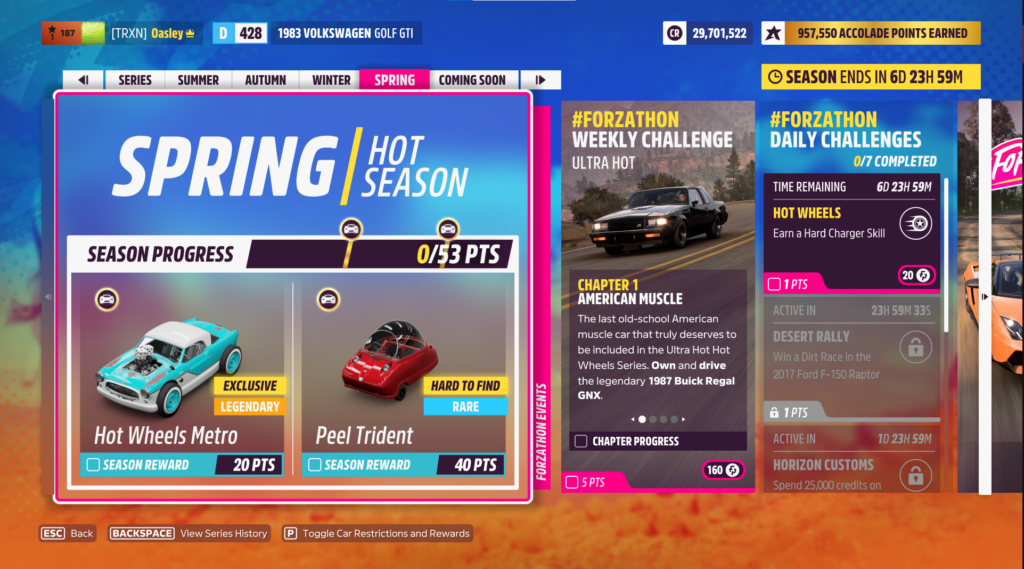 Forza Horizon 5 Spring Series 9 Festival Playlist Premium Cars